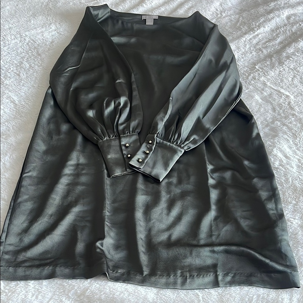 Elegant Satin Blouse with Button Cuffs